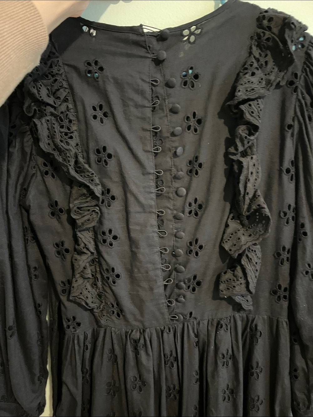 ASOS Black Eyelet Ruffle Maxi Dress - Picture 5 of 5